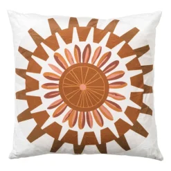 Kussen zon velvet - oranje - 45x45 cm