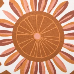 Kussen zon velvet - oranje - 45x45 cm