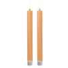 LED dinerkaarsen - taupe - set van 2 - ø2.2x24.5 cm