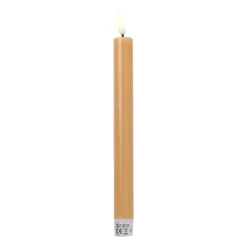 LED dinerkaarsen - taupe - set van 2 - ø2.2x24.5 cm