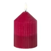 LED kaars duo - roze/paars - ø7x10 cm
