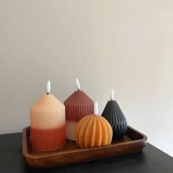 LED kaars peer - zwart - ø6.5x8 cm