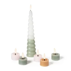 LED waxinelichten - groen - set van 3