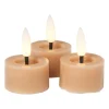 LED waxinelichten - taupe - set van 3
