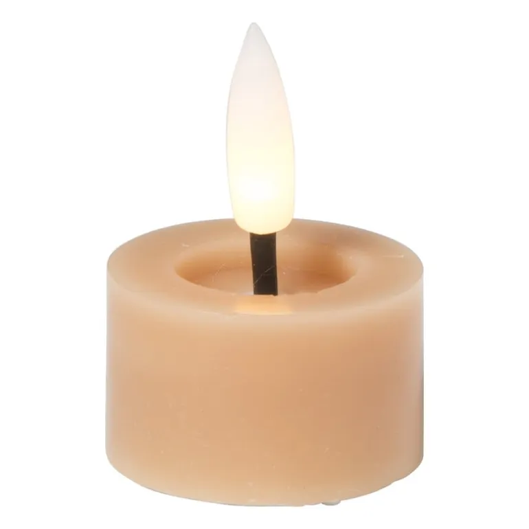 LED waxinelichten - taupe - set van 3