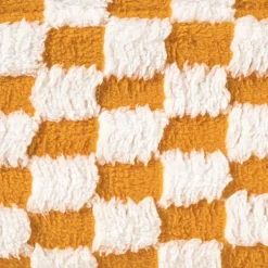 Mand checks groot - oranje/wit - 15x36x26 cm