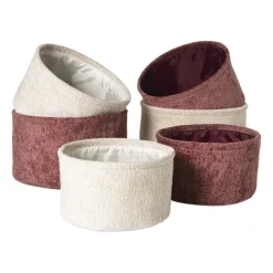 Mand chenille rond - wit - ø30x18 cm