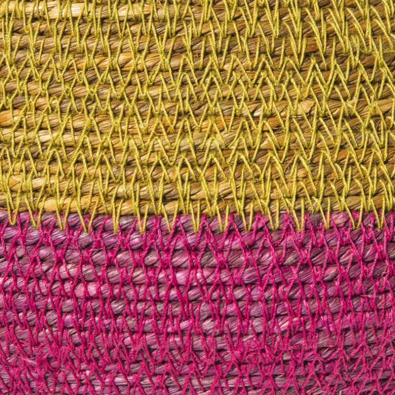 Mand colorblock - roze/geel - ø20x25 cm