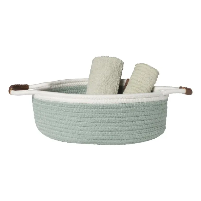 Mand colors laag - groen/wit - ø30x10 cm