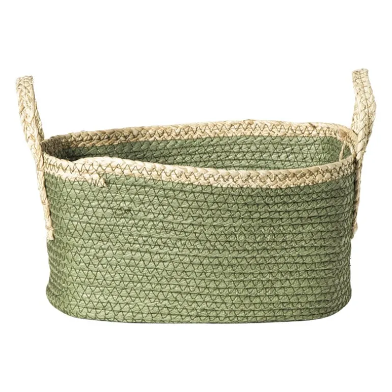 Mand colors rechthoekig - groen/bruin - 16x30x20 cm