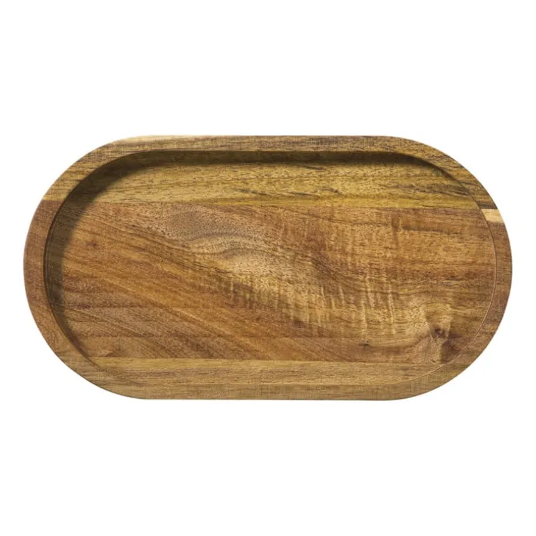 Mini dienblad acacia - bruin - 20x11 cm