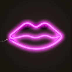 Neon LED lamp lippen - roze - 15x28x2 cm