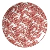 Ontbijtbord Mirna blaadjes - rood/wit - ø22x2 cm