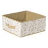 Opbergdoos leafs - bruin/beige - 15x30x30 cm