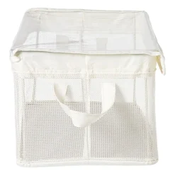 Opbergmand met handvatten - wit - 25x44x20 cm