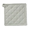 Pannenlap gestreept - groen/wit - 20x20 cm