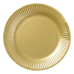 Papieren bordjes - goudkleurig - set van 8