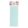 Papieren rietjes - blauw - 24 stuks