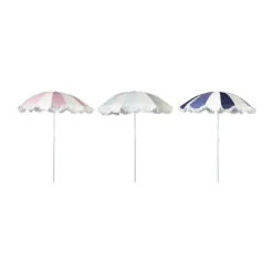 Parasol gestreept - lichtblauw/wit - ø160x180 cm
