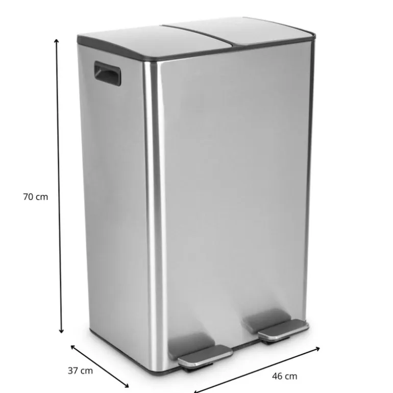 Pedaalemmer 2 vakken - 60 liter