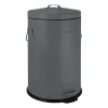 Pedaalemmer retro look - grijs - 12 liter
