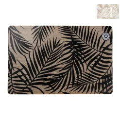 Placemat bladeren - beige/zwart - 43.5x28.5 cm - diverse varianten