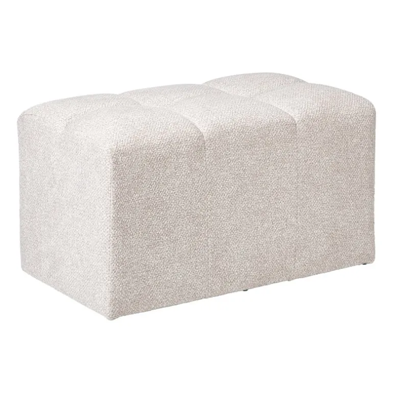 Poef chenille - beige - 38x66x38 cm
