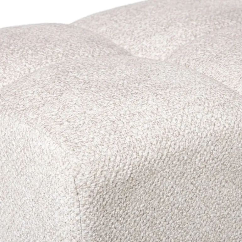 Poef chenille - beige - 38x66x38 cm