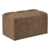 Poef chenille - bruin - 38x66x38 cm