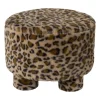 Poef luipaard - bruin/beige - ø40x29 cm