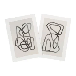 Poster abstract 1 - beige/zwart - 13x18 cm