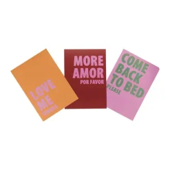 Poster come back to bed - roze/groen - 13x18 cm