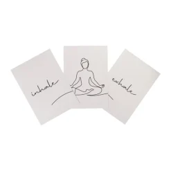 Poster exhale - beige/zwart - 13x18 cm