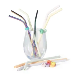 Rietjes RVS - regenboog - set van 4