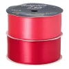 Satijnen lint rood/roze - 3x500 cm - set van 2