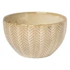 Schaal relief - beige - ø11x6.5 cm