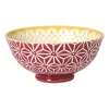 Schaaltje Aniek middel - bordeauxrood/geel - ø12x5.8 cm