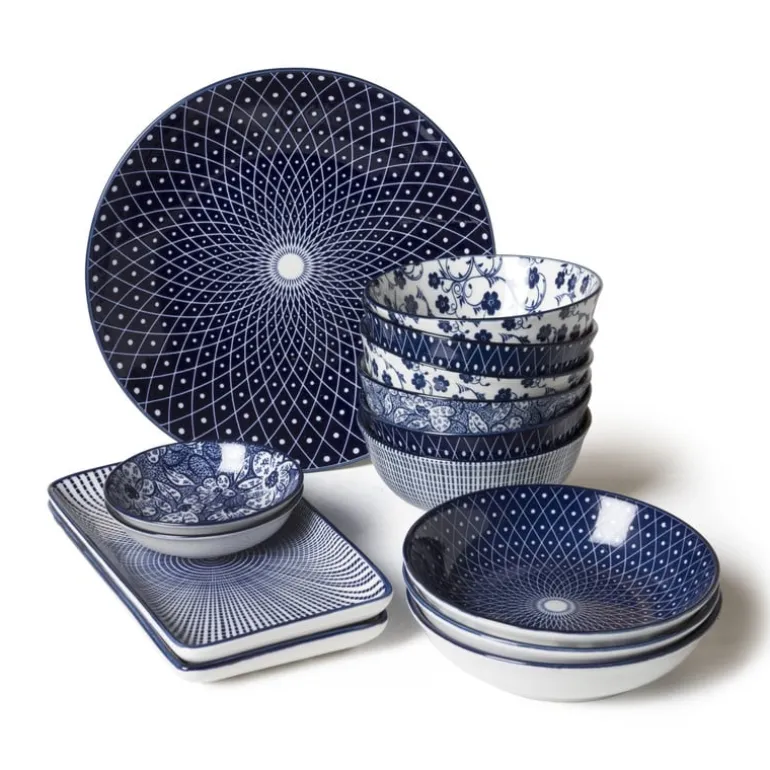 Schaaltje blue print - flowers - ⌀15 cm