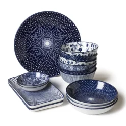 Schaaltje blue print - stripes - ⌀14 cm