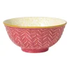 Schaaltje Lilly groot - geel/roze - ø15.8x7.3 cm