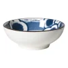 Schaaltje Mico bloemen klein - blauw/wit - ø8x3 cm