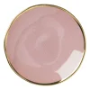 Schoteltje met gouden rand - roze - ø9 cm