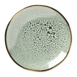 Schoteltje met gouden rand - groen - ø9 cm