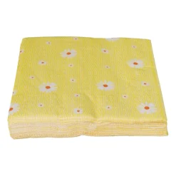 Servet bloem - geel/oranje - set van 12 - 33x33 cm