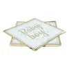 Servetten baby boy - blauw/goudkleurig - set van 8