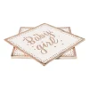 Servetten baby girl - roze/goudkleurig - set van 16