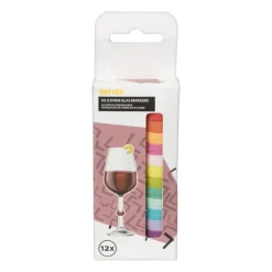 Siliconen glas markers - 12 stuks - ø1 cm