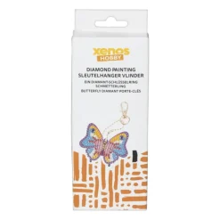 Sleutelhanger vlinder - diamond paint - 7x7 cm