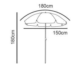 Strandparasol Tess - oranje - ø150x180 cm