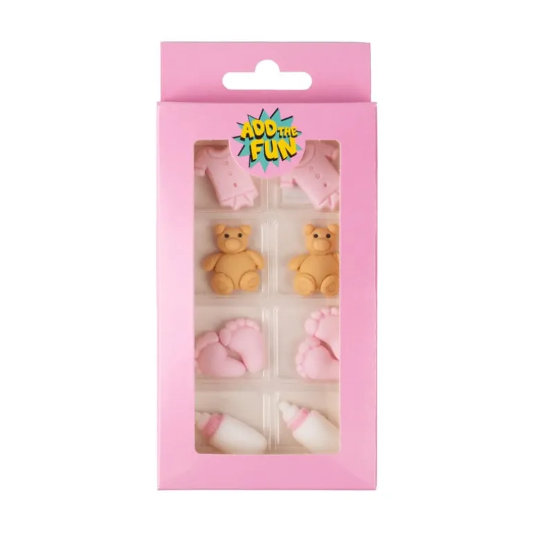 Taartdecoratie baby meisje - roze